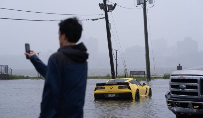 Shark ‘spotted swimming’ in driveways of flooded suburbs in fatal storm