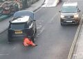 Moment Range Rover rolls down hill and crushes recovery worker