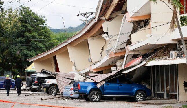 TV presenters run for their lives when 7.7-magnitude earthquake strikes mid-show